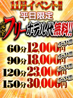 ■11月平日限定!!フリーホテル無料!!
